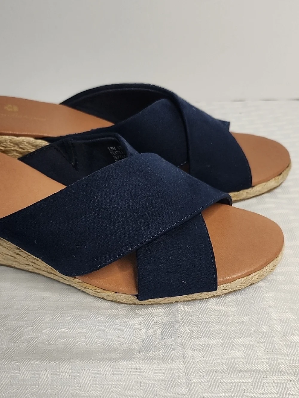 Tommy Bahama Navy Espadrille Wedge Sandals size 9.5